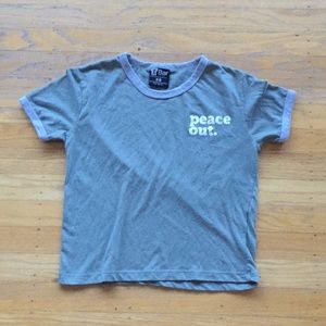 T Bar Peace Out green grey sz XS t shirt style